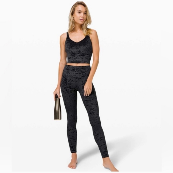 lululemon athletica Pants - NWOT Lululemon Wunder Lounge High Waist Crushed Velvet Tights Black size 4